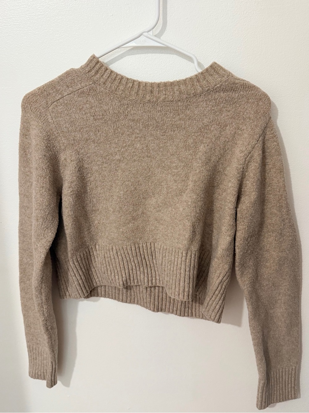 Women's Ribbed Knit Sweater - Taupe